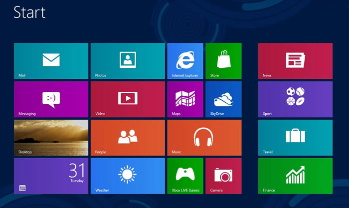 Windows 8 Start Screen